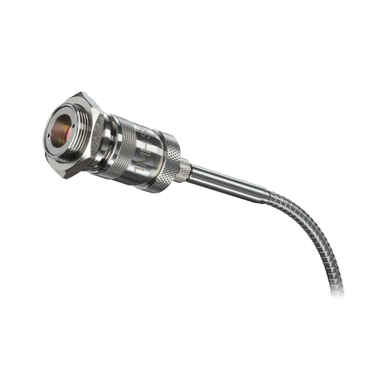 Pirometro bicolore a fibra ottica per metalli da 250 a 3000°C stabile in presenza di vapore, polvere e finestre sporche
