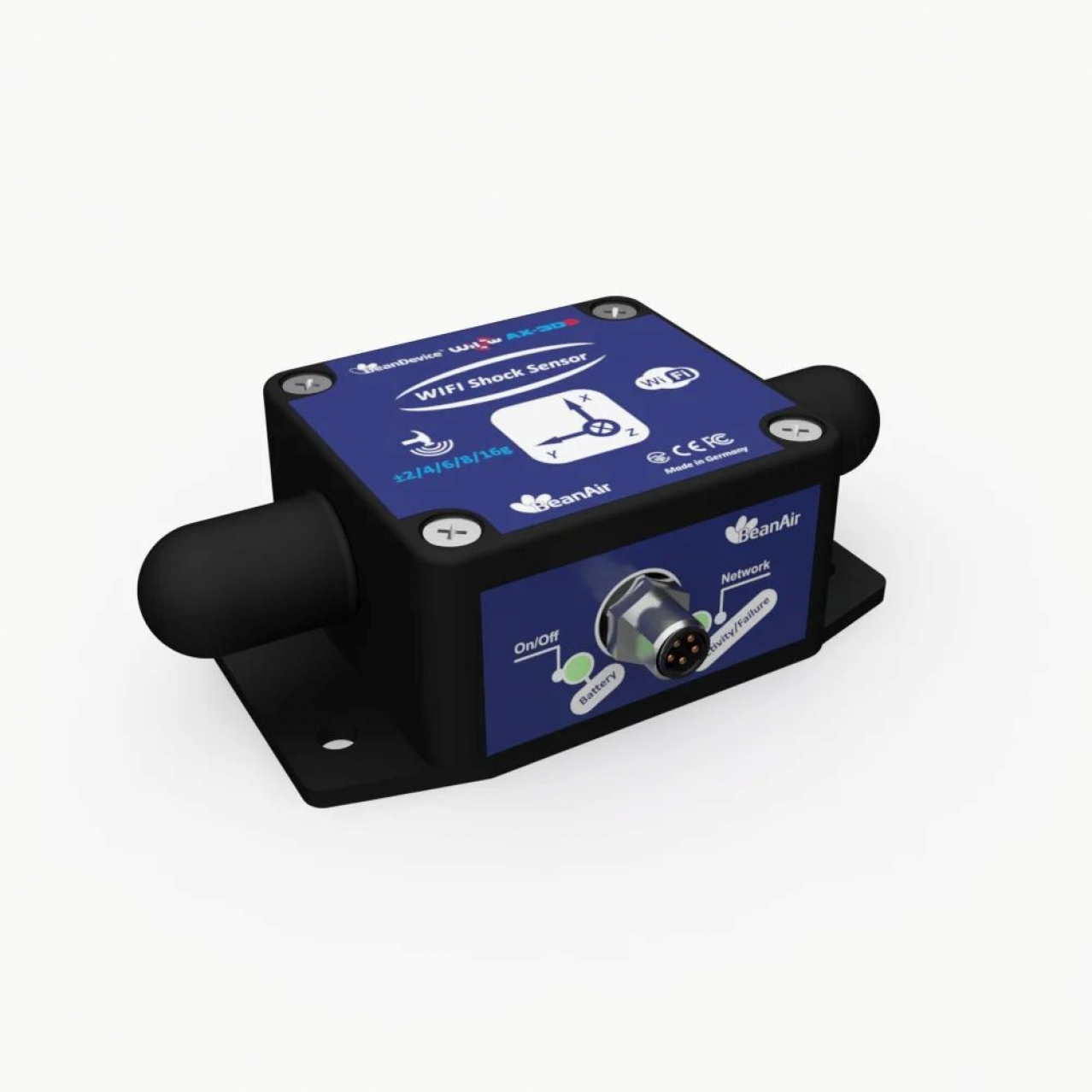 Sensore shock wireless WiFi con rilevamento automatico degli impatti per monitoraggio ferroviario e strutturale