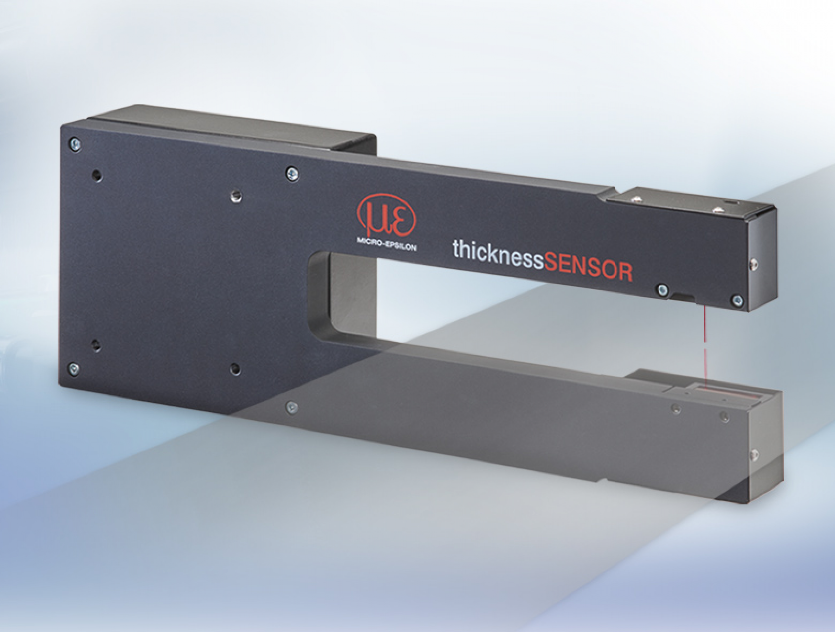 Sistema laser a telaio per lo spessore di nastri e lastre, campi di 10 e 25 mm