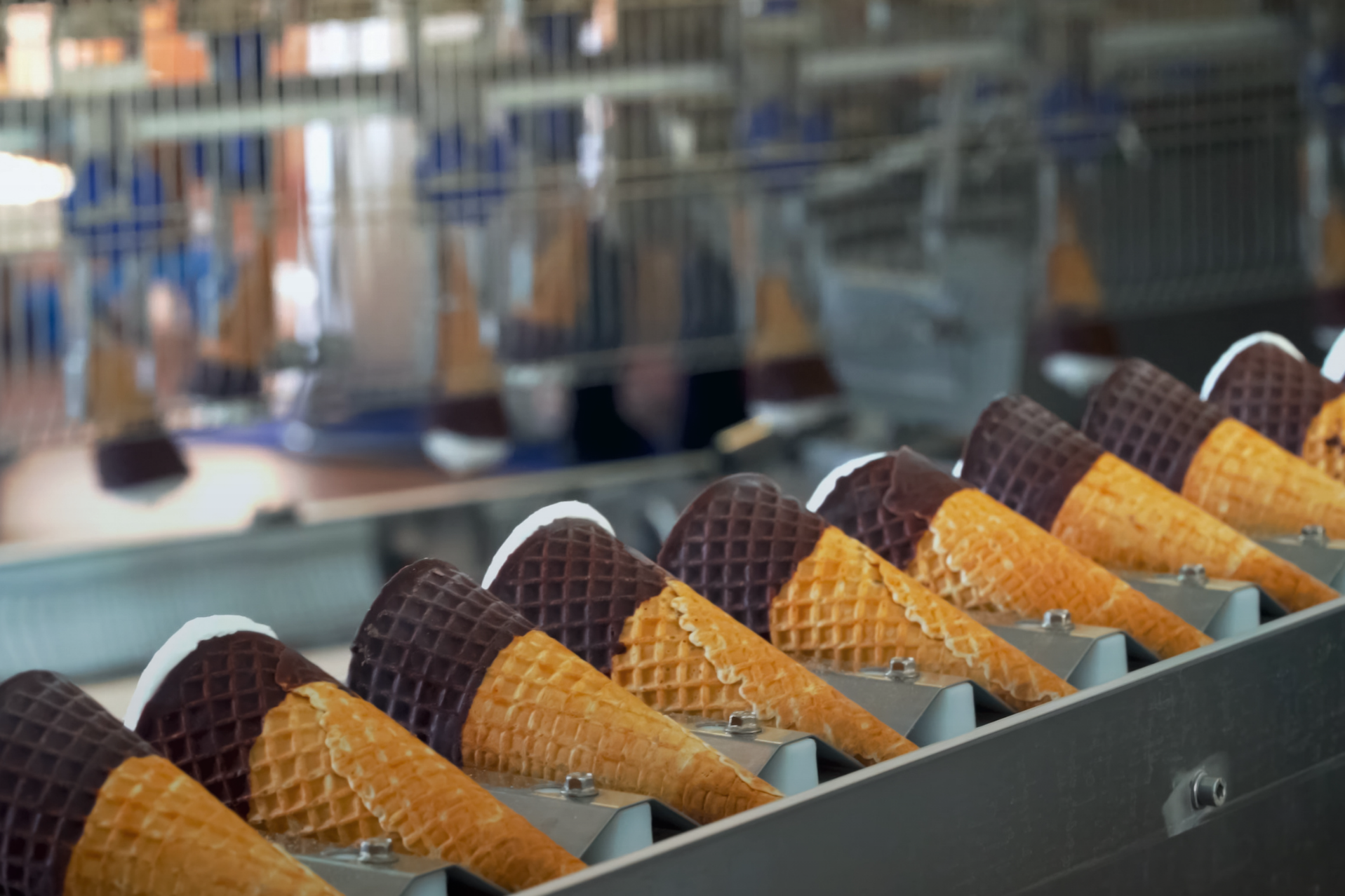 Produzione di coni gelato